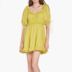 En Saison Puff Sleeve Cotton Minidress